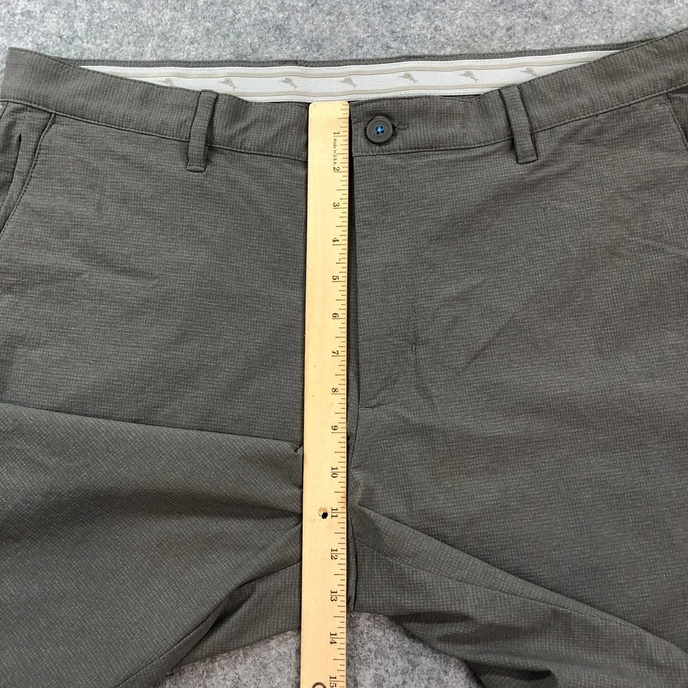 Tommy Bahama Mens Shorts 38 Brown Textured Grid Performance Stretch Casual